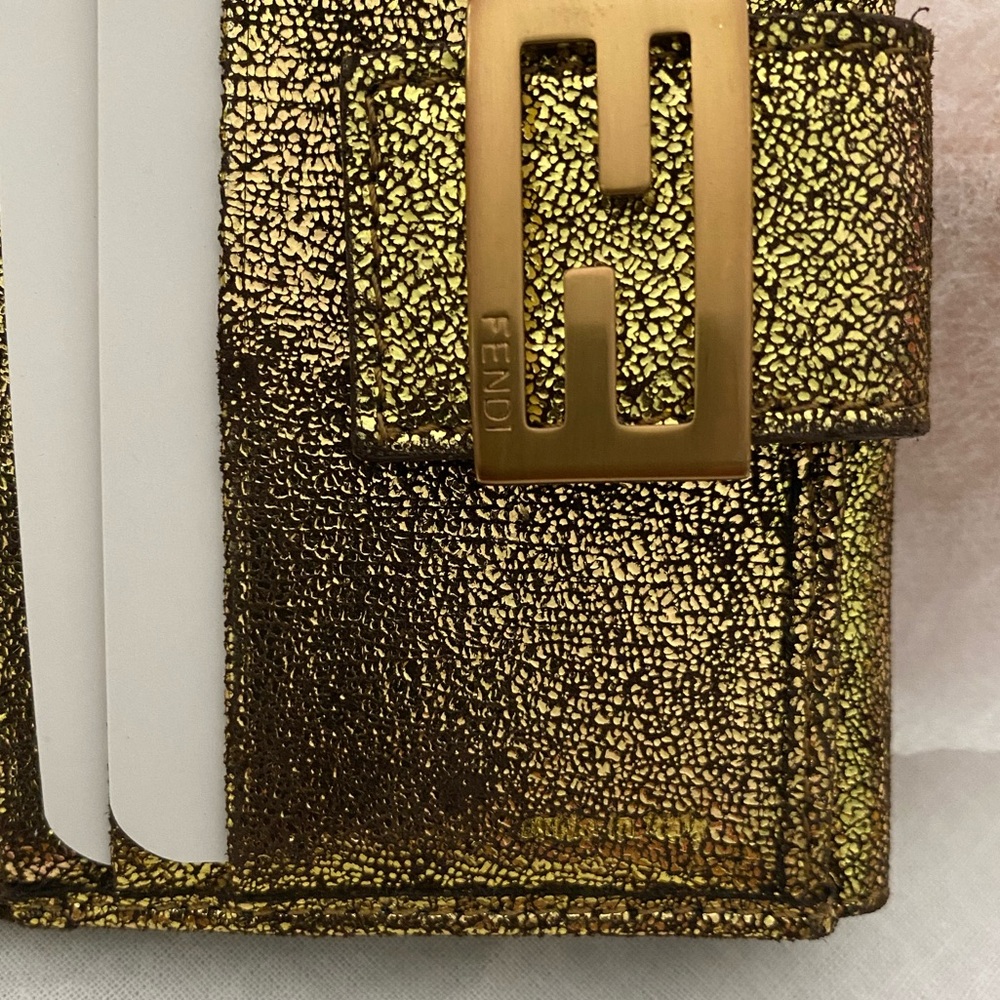 FENDI Zucchino Small Compact Metallic Jacquard Wallet - Picture 9 of 16